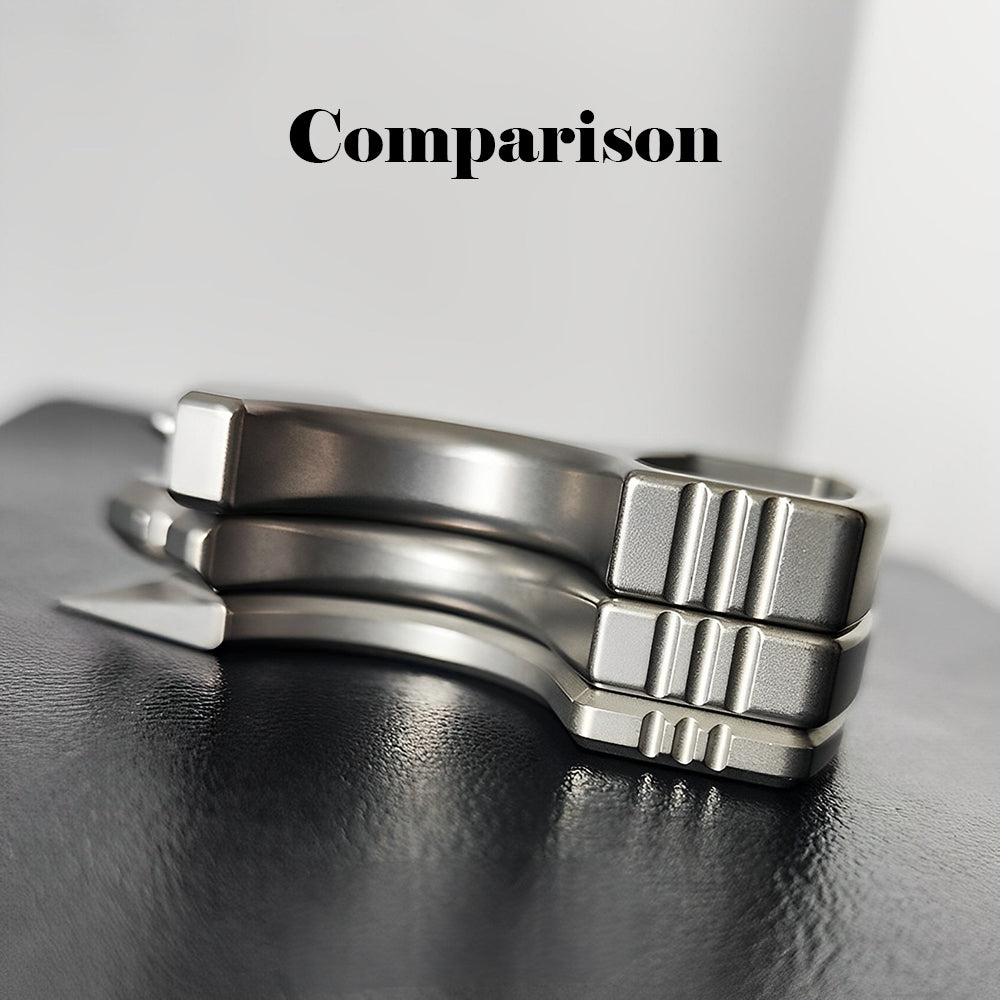 TC4 Titanium Alloy Multi-Tool Knuckle Ring - Bottle Opener Self Defense Spike