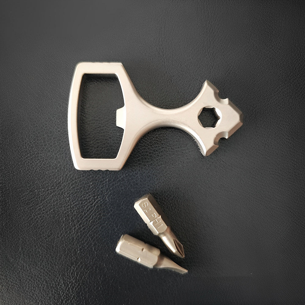 TC4 Titanium Alloy Multi-Tool Knuckle Ring - Bottle Opener Self Defense Spike