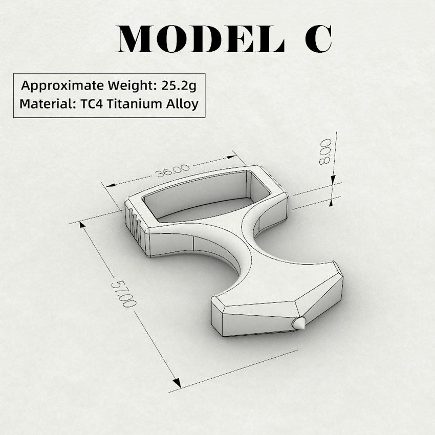 TC4 Titanium Alloy Multi-Tool Knuckle Ring - Bottle Opener Self Defense Spike