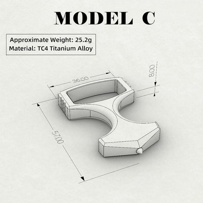 TC4 Titanium Alloy Multi-Tool Knuckle Ring - Bottle Opener Self Defense Spike