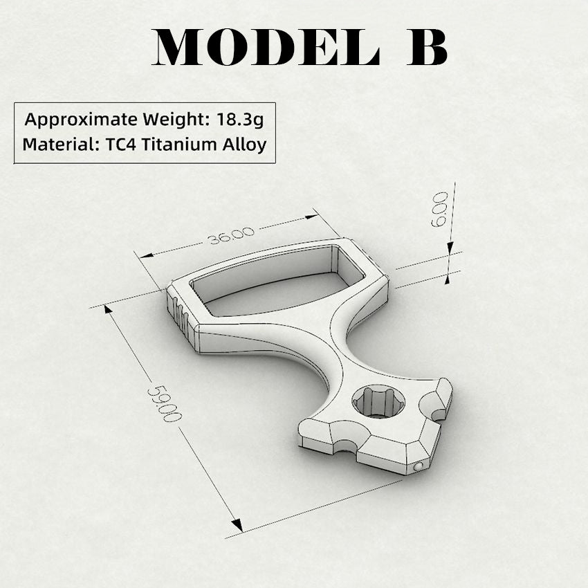 TC4 Titanium Alloy Multi-Tool Knuckle Ring - Bottle Opener Self Defense Spike