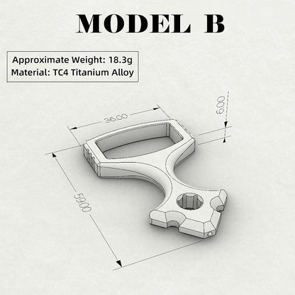 TC4 Titanium Alloy Multi-Tool Knuckle Ring - Bottle Opener Self Defense Spike