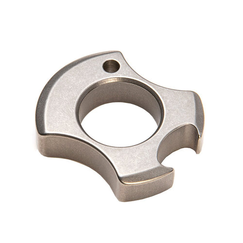 TC21 Titanium Compact Bottle Opener Knuckle Ring - Stonewash Lightweight 66g