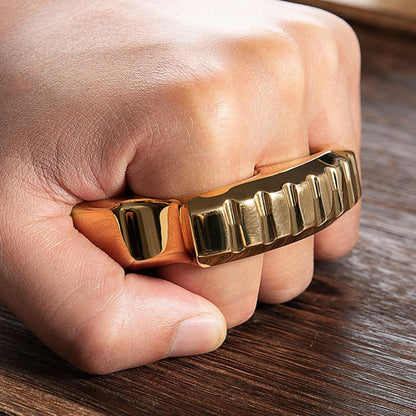Brass Two Finger Knuckles - 18mm Ultra Thick Bottle Opener Brush Finish