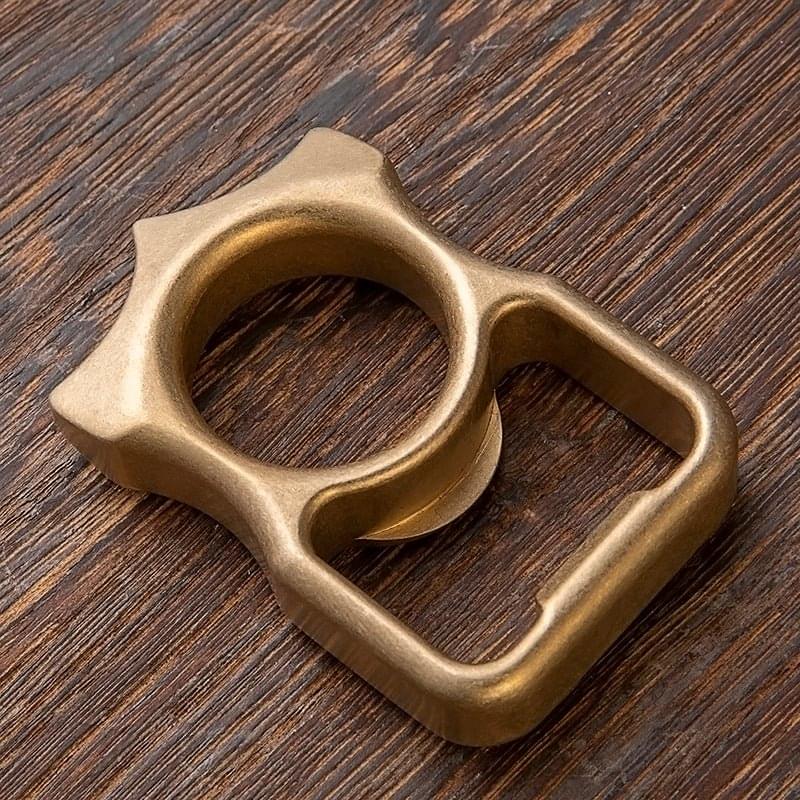 H-59 Brass Compact Bottle Opener Knuckle Ring - Stonewash 12mm EDC