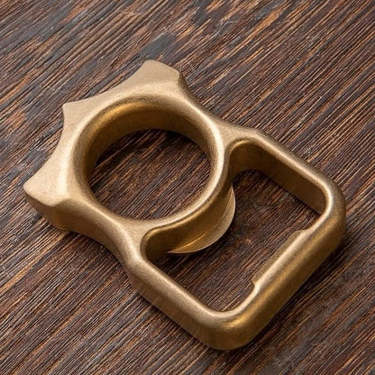 H-59 Brass Compact Bottle Opener Knuckle Ring - Stonewash 12mm EDC
