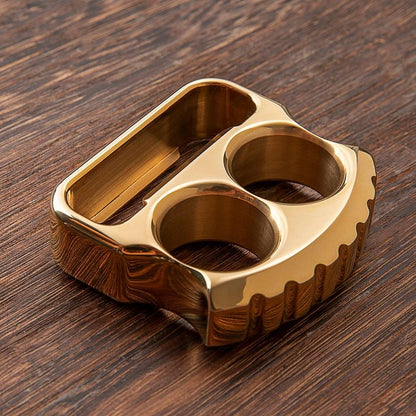 Brass Two Finger Knuckles - 18mm Ultra Thick Bottle Opener Brush Finish