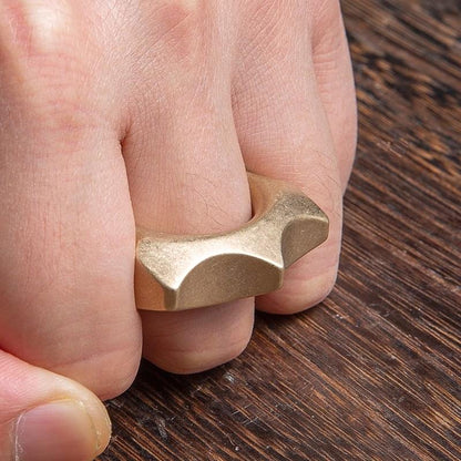 H-59 Brass Compact Bottle Opener Knuckle Ring - Stonewash 12mm EDC