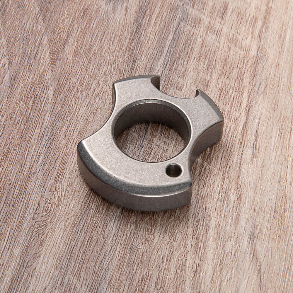 TC21 Titanium Compact Bottle Opener Knuckle Ring - Stonewash Lightweight 66g