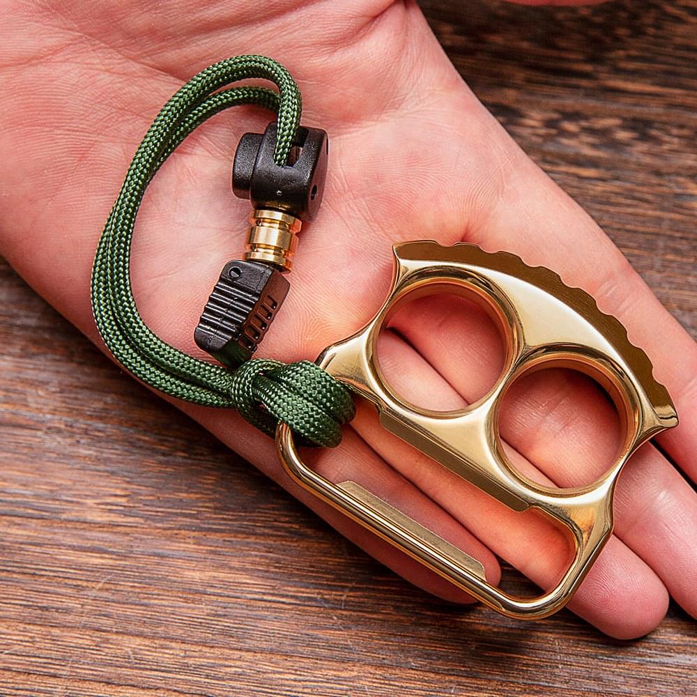 Brass Two Finger Knuckles - 18mm Ultra Thick Bottle Opener Brush Finish