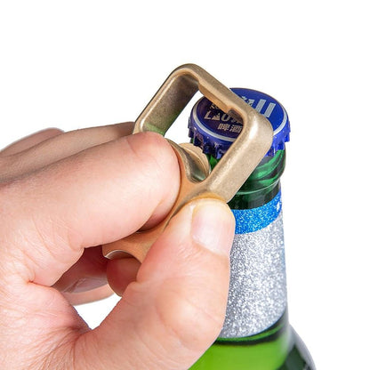 H-59 Brass Compact Bottle Opener Knuckle Ring - Stonewash 12mm EDC