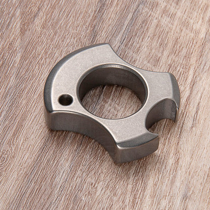 TC21 Titanium Compact Bottle Opener Knuckle Ring - Stonewash Lightweight 66g