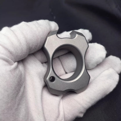 304 Stainless Steel Ultra-Thick Knuckle Bottle Opener - 14mm Sandblasted EDC Ring