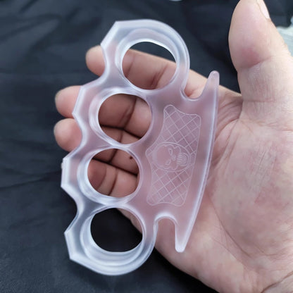 PVC Plastic Ultra-Thick 14mm Four Finger Knuckle - Clear Non-Metal 55g