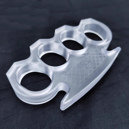 PVC Plastic Ultra-Thick 14mm Four Finger Knuckle - Clear Non-Metal 55g