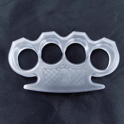 PVC Plastic Ultra-Thick 14mm Four Finger Knuckle - Clear Non-Metal 55g