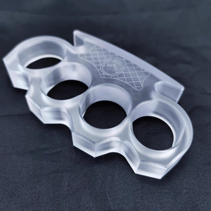 PVC Plastic Ultra-Thick 14mm Four Finger Knuckle - Clear Non-Metal 55g