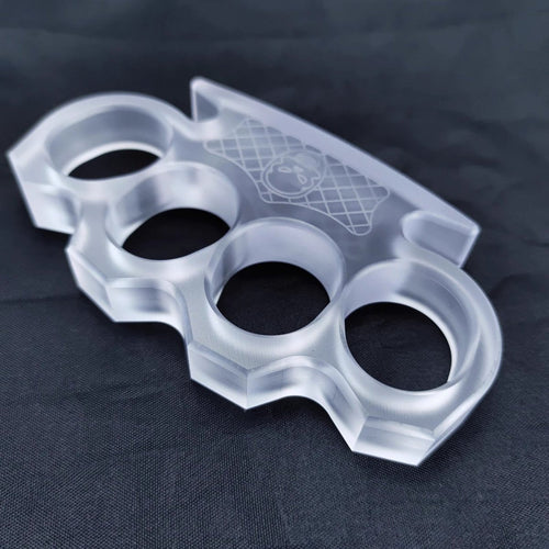 PVC Plastic Ultra-Thick 14mm Four Finger Knuckle - Clear Non-Metal 55g
