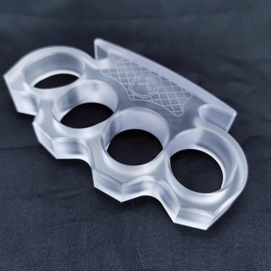 PVC Plastic Ultra-Thick 14mm Four Finger Knuckle - Clear Non-Metal 55g