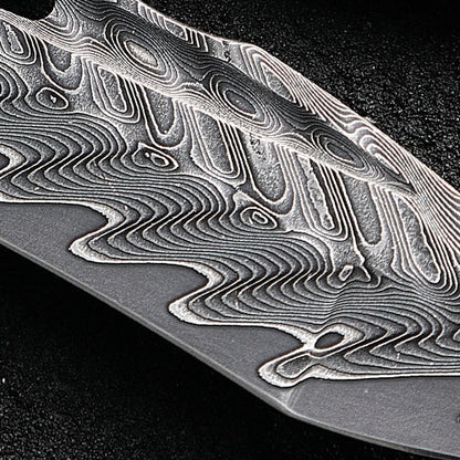 Obsidian Edge Damascus Steel Folding Knife - VG10 & Stabilized Wood