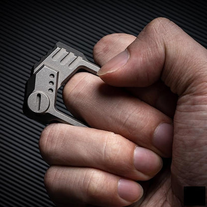 TC4 Titanium Single Finger Ring - Wasteland Style Sandblast 15mm Lightweight