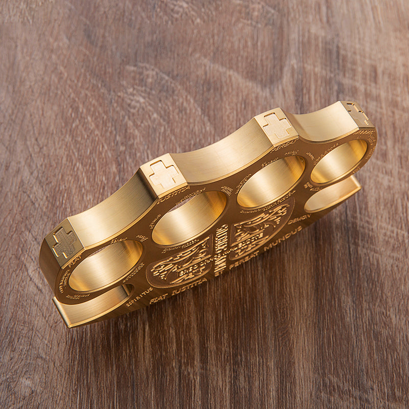Brass Knuckles - Four Finger Constantine Holy Spiritus Design Heavy Duty