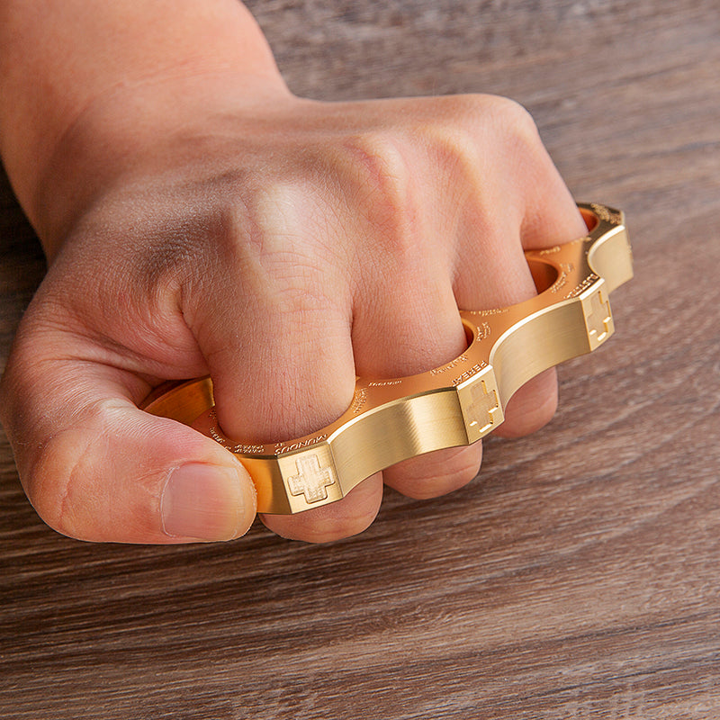 Brass Knuckles - Four Finger Constantine Holy Spiritus Design Heavy Duty