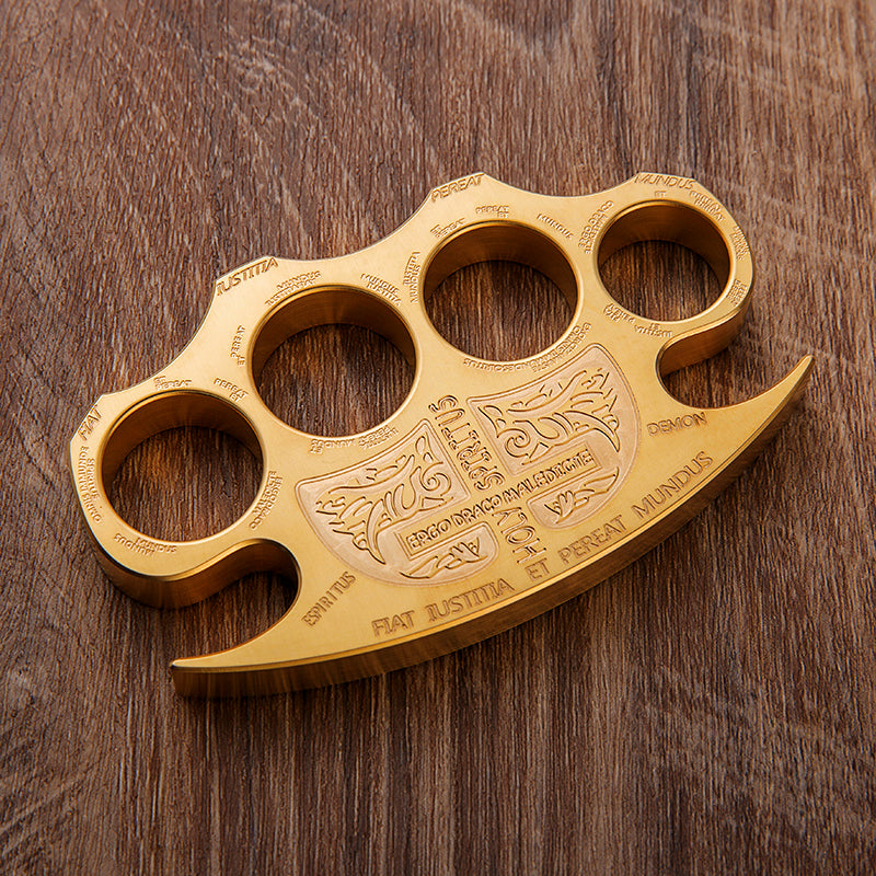 Brass Knuckles - Four Finger Constantine Holy Spiritus Design Heavy Duty