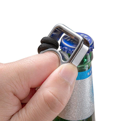 304 Stainless Steel Compact Bottle Opener Knuckle Ring - Polished 12mm