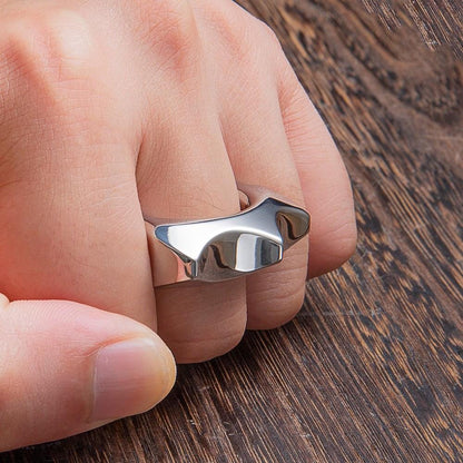 304 Stainless Steel Compact Bottle Opener Knuckle Ring - Polished 12mm