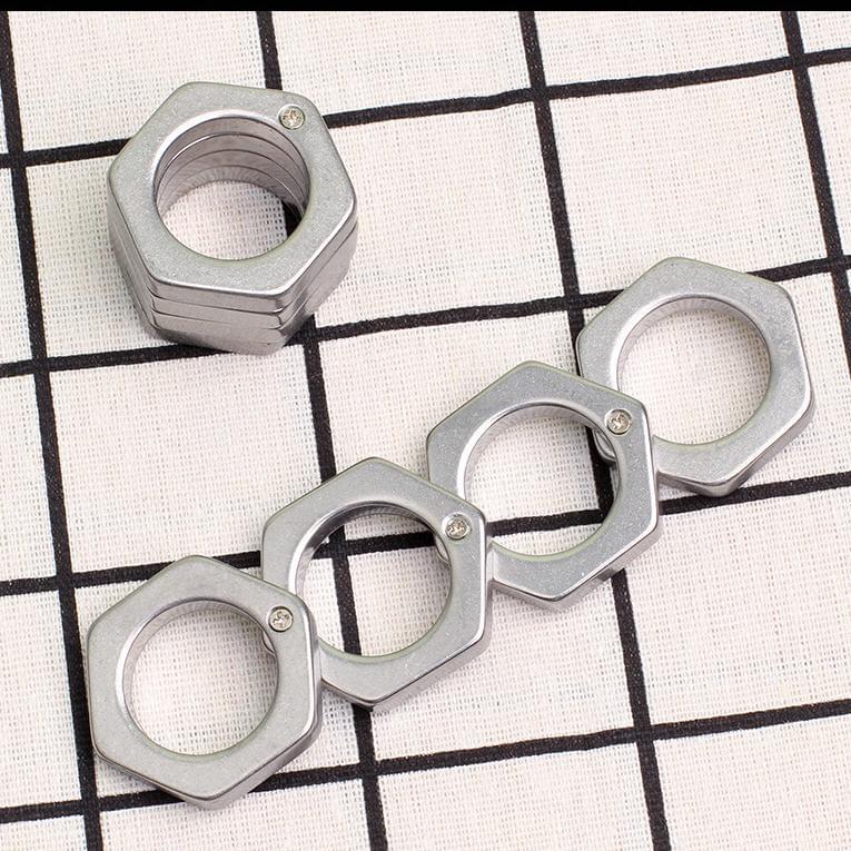 304 Stainless Steel Hexagon Transformable Folding Knuckle - Stonewash 110g