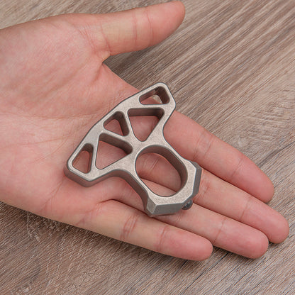 304 Stainless Steel Stonewash Knuckle with Ceramic Glass Breaker - Single Finger EDC