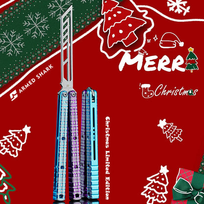 ArmedShark Christmas Limited Edition Balisong Trainer - Holiday Butterfly Knife