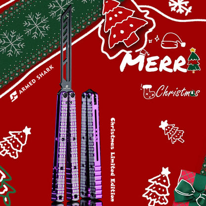 ArmedShark Christmas Limited Edition Balisong Trainer - Holiday Butterfly Knife