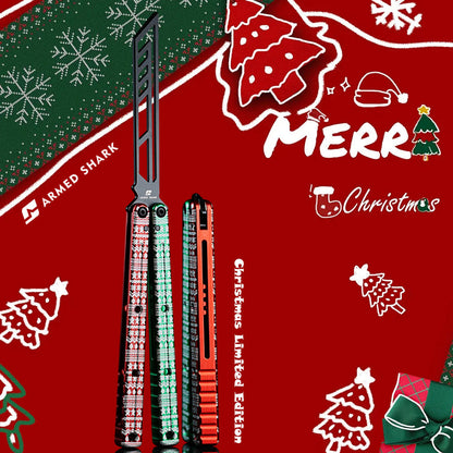 ArmedShark Christmas Limited Edition Balisong Trainer - Holiday Butterfly Knife