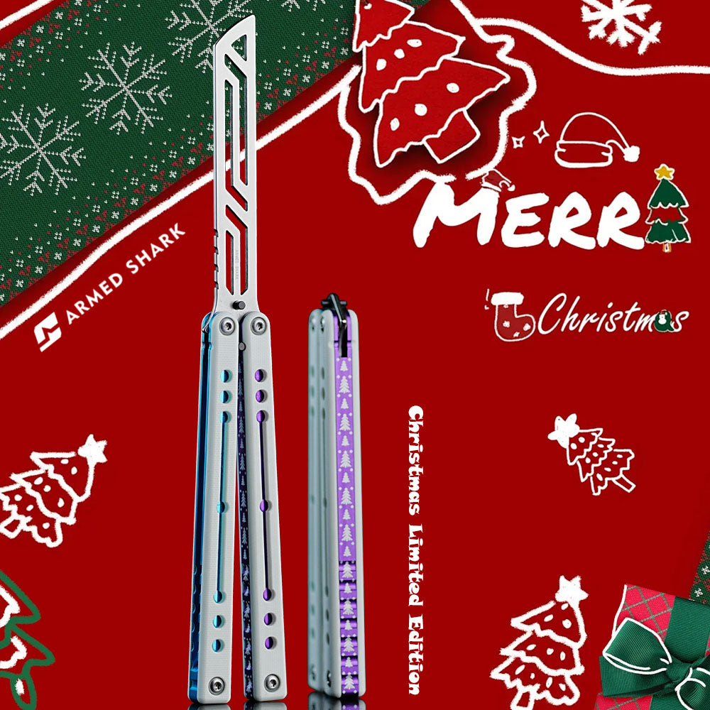 ArmedShark Christmas Limited Edition Balisong Trainer - Holiday Butterfly Knife