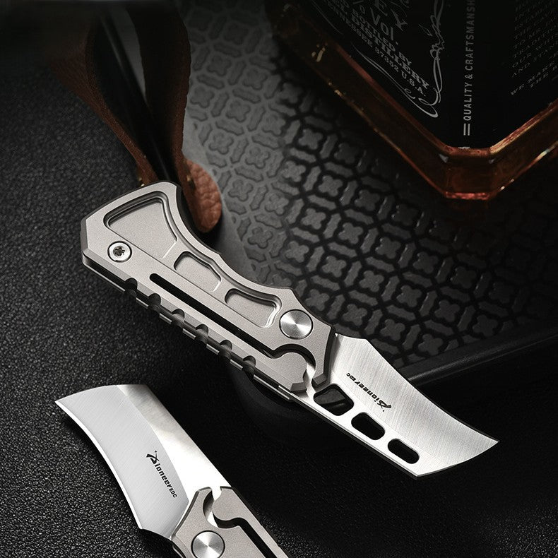 Titan Claw Mini EDC Folding Knife - 14C28N Steel & GR5 Titanium Handle