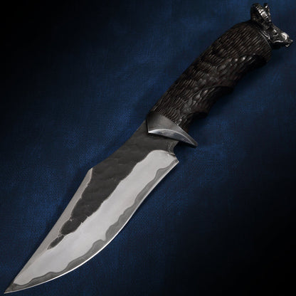 Damascus Fixed Blade Hand Forged Sanmai VG10 Core Ebony Handle Tactical Survival Collector