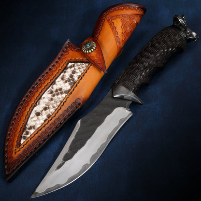 Damascus Fixed Blade Hand Forged Sanmai VG10 Core Ebony Handle Tactical Survival Collector