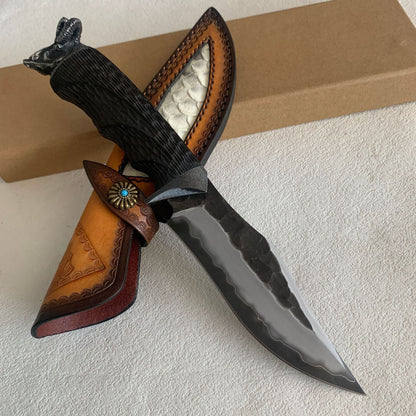 Damascus Fixed Blade Hand Forged Sanmai VG10 Core Ebony Handle Tactical Survival Collector