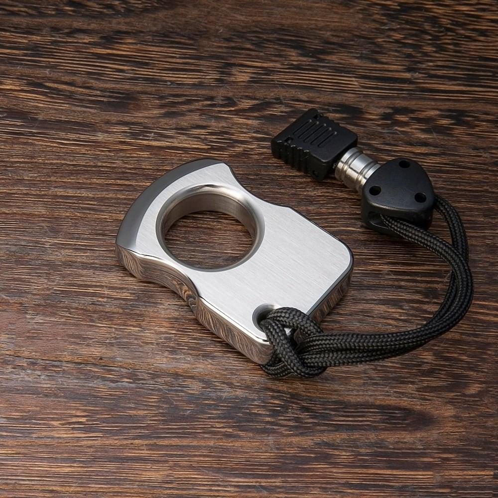304 Stainless Steel Single Finger Knuckle Ring - Brushed EDC Self Defense