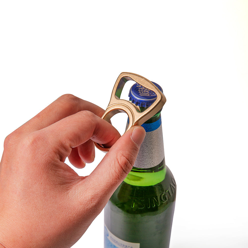 Self Defense Knuckles – Thor Brass Ring Bottle Opener Stonewash Single Finger EDC