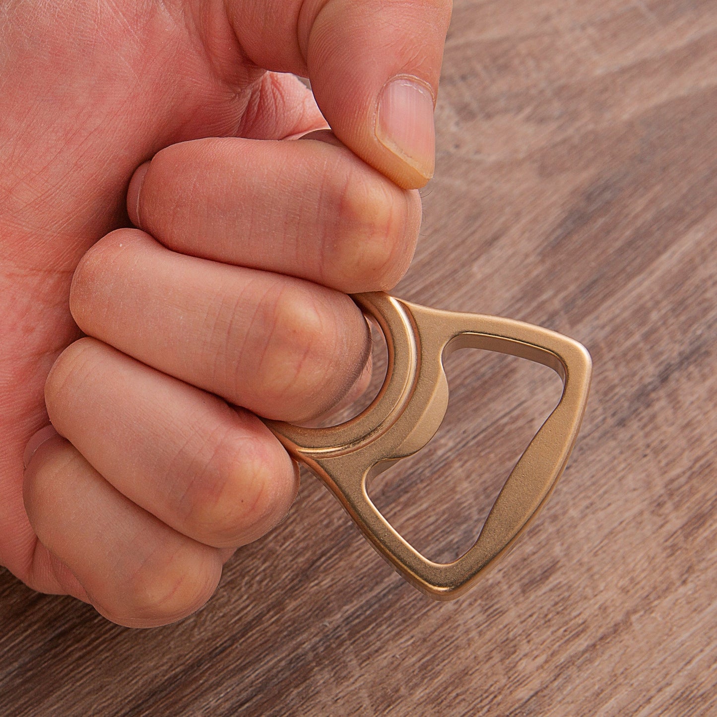 Self Defense Knuckles – Thor Brass Ring Bottle Opener Stonewash Single Finger EDC