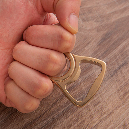 Self Defense Knuckles – Thor Brass Ring Bottle Opener Stonewash Single Finger EDC