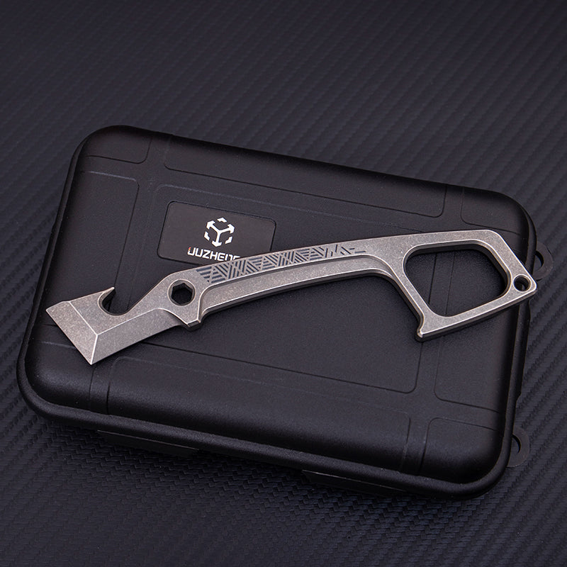 Ironclad Pry Titanium Multi-Tool Bar - TC21 Alloy 7mm Thick with Stonewashed Finish EDC