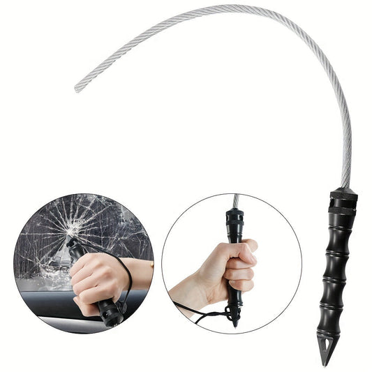 Tactical Self Defense Whip - Aluminum Alloy Handle with Tungsten Glass Breaker