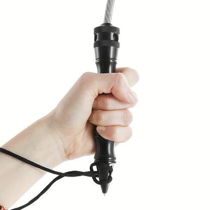 Tactical Self Defense Whip - Aluminum Alloy Handle with Tungsten Glass Breaker