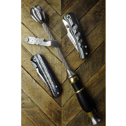 Tactical Self Defense Whip - Stainless Steel Hammer Head & Steel Cable