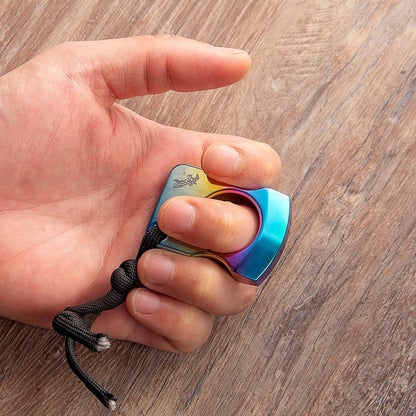 TC4 Titanium Single Finger Ring - 15mm Thick Anodized Color Lightweight