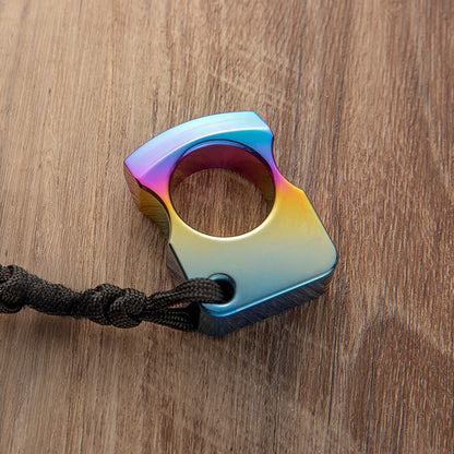 TC4 Titanium Single Finger Ring - 15mm Thick Anodized Color Lightweight